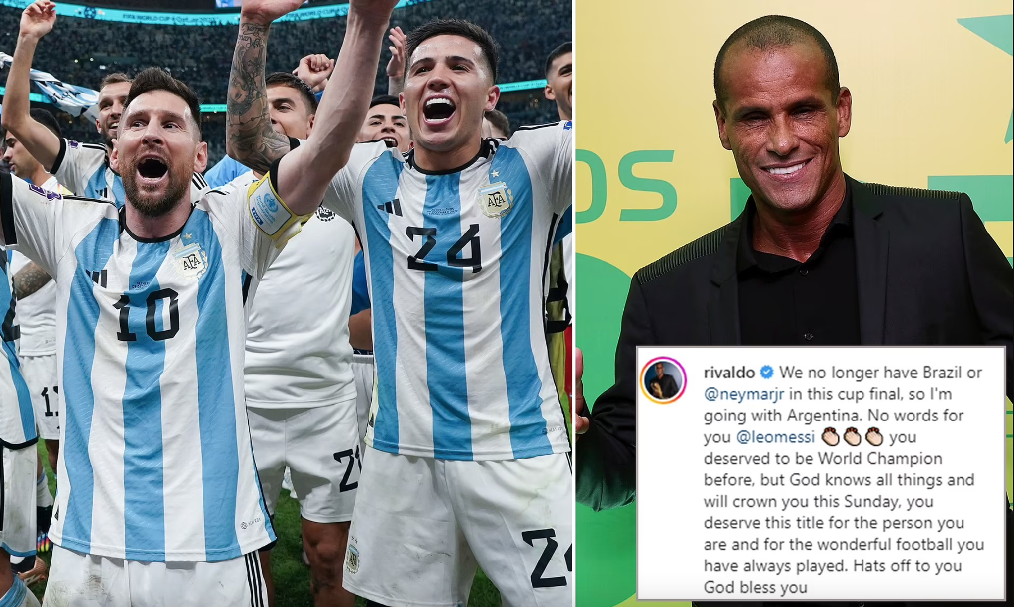 Rivaldo ung ho Argentina