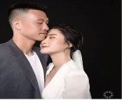 Vợ Huy Hùng khoe vòng 1 khéo léo trong bộ ảnh cưới cùng chồng