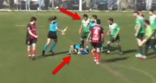 VIDEO: Nam cầu thủ gây sốc khi đánh gục nữ trọng tài trên sân