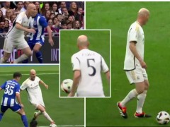 Zidane thể hiện kỹ thuật cực điểm trong trận đấu của Real Madrid Legends