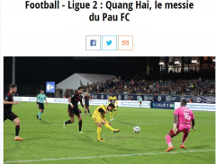 Báo Pháp trầm trồ, gọi Quang Hải là 'đấng cứu thế' khi ghi bàn cho Pau FC