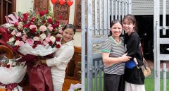 Bạn gái Quang Hải tặng mẹ chồng tương lai bó hoa siêu to khổng lồ dịp sinh nhật