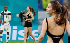 Fan nữ gợi cảm chạy vào sân làm náo loạn trận đấu giữa Bỉ vs Phần Lan