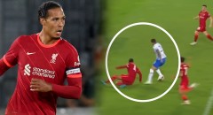 VIDEO: Van Dijk hóa 'gã hề' ngay trận đầu trở lại sau chấn thương