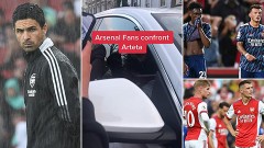 VIDEO: Fan Arsenal chặn đầu xe, yêu cầu HLV Mikel Arteta từ chức
