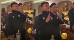 VIDEO: Quang Hải và Chủ tịch Hà Nội FC song ca cực ngọt hit của Quân A.P