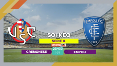 Soi kèo Cremonese vs Empoli, 23h30 ngày 14/4/2023