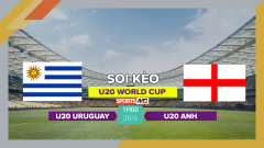 Soi kèo U20 Uruguay vs U20 Anh, 1h00 ngày 26/5/2023