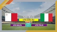 Soi kèo U19 Malta vs U19 Italia, 2h00 ngày 4/7/2023