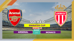 Soi kèo Arsenal vs Monaco, 0h00 ngày 3/8/2023