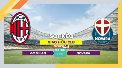 Soi kèo AC Milan vs Novara, 16h00 ngày 13/8/2023