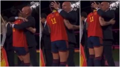 Hứng 'bão' chỉ trích vì vô tư ôm hôn cầu thủ, sếp lớn bóng đá Tây Ban Nha nói gì?