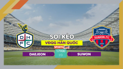 Soi kèo Daejeon vs Suwon, 17h00 ngày 1/9/2023