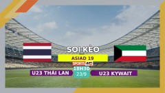 Soi kèo U23 Thái Lan vs U23 Kywait, 18h30 ngày 24/9/2023