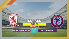 Soi kèo Middlesbrough vs Aston Villa, 0h30 ngày 7/1/2024