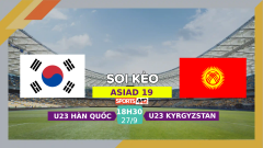 Soi kèo U23 Hàn Quốc vs U23 Kyrgyzstan, 18h30 ngày 27/9/2023