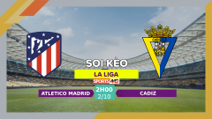 Soi kèo Atletico Madrid vs Cadiz, 02h00 ngày 2/10/2023