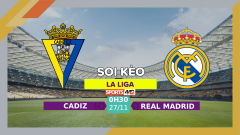 Soi kèo Cadiz vs Real Madrid, 0h30 ngày 27/11/2023