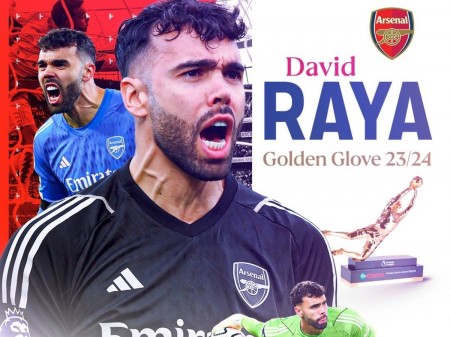 Raya chính thức giành Găng tay vàng Ngoại hạng Anh mùa 2023/24